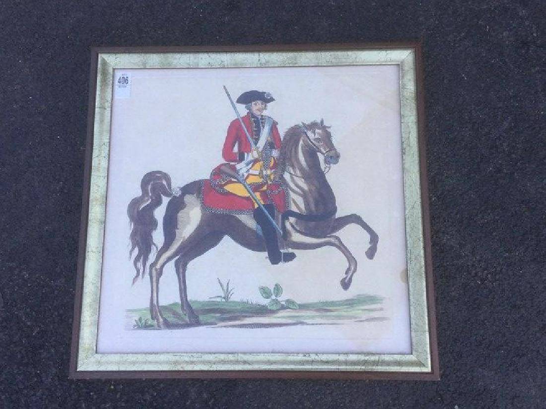 EARLY HANDCOLORED PRINT COLONEL GENERAL DE CAVALERI IN (1 of 1)