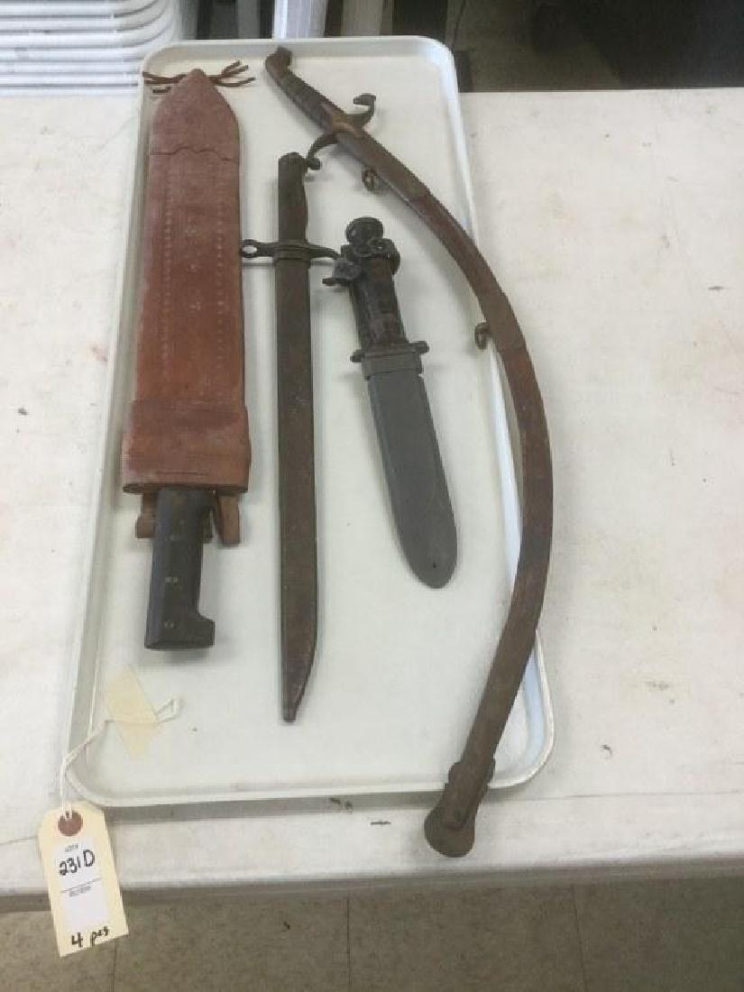 LOT OF KNIVES, SWORDS AND MACHETE, INCLUDING US NAVY (1 of 3)