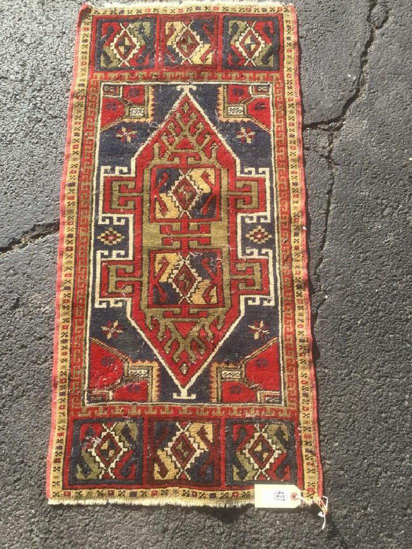SMALL HANDMADE ORIENTAL SCATTER RUG, MEASURES 42" X (1 of 2)