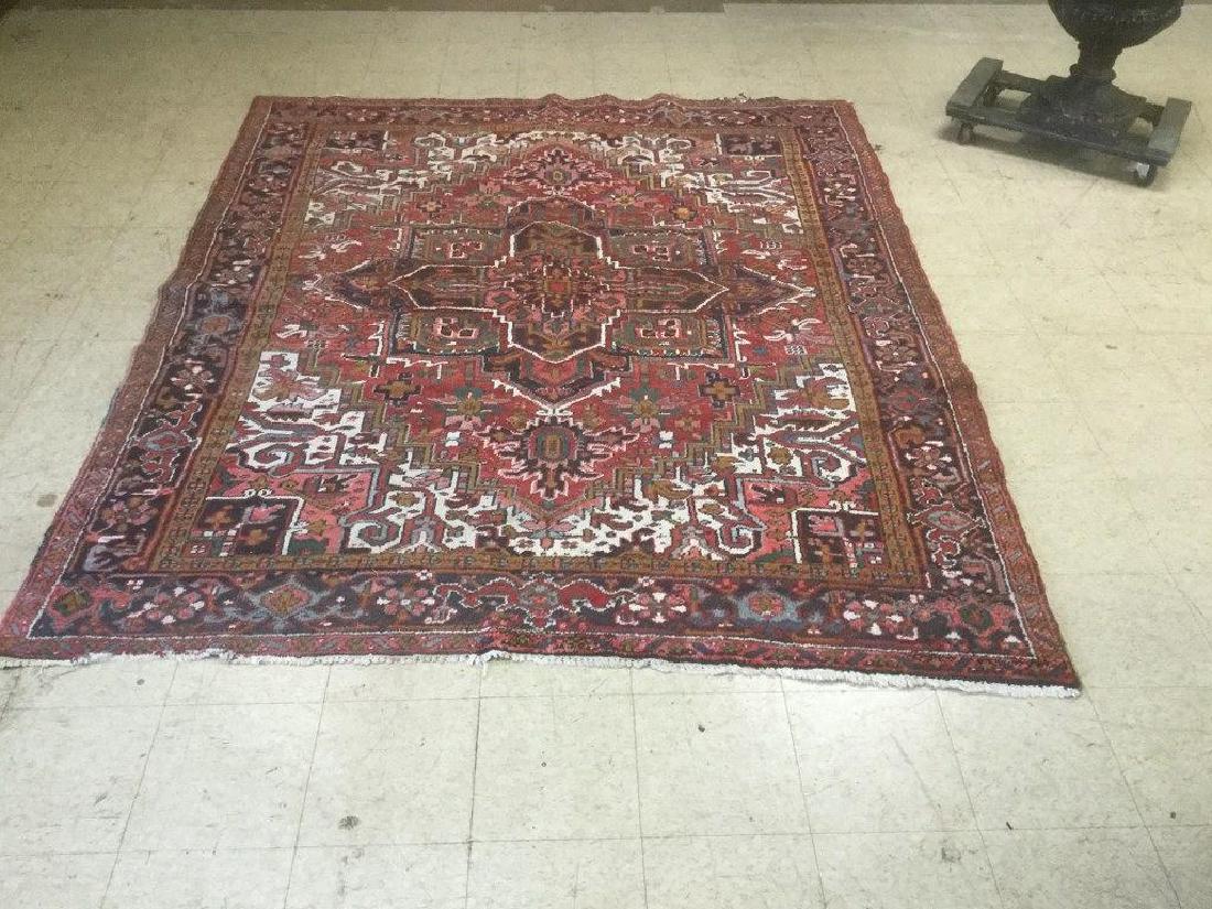 OLDER HANDMADE WOOL ORIENTAL RUG, FROM LOCAL ESTATE, (1 of 2)