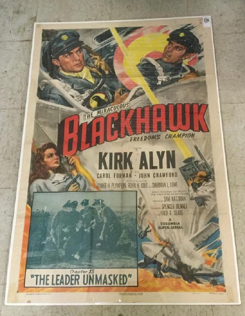 BLACKHAWK 1 SHEET MOVIE POSTER, 1952, HAS SOME PAINT (1 of 1)