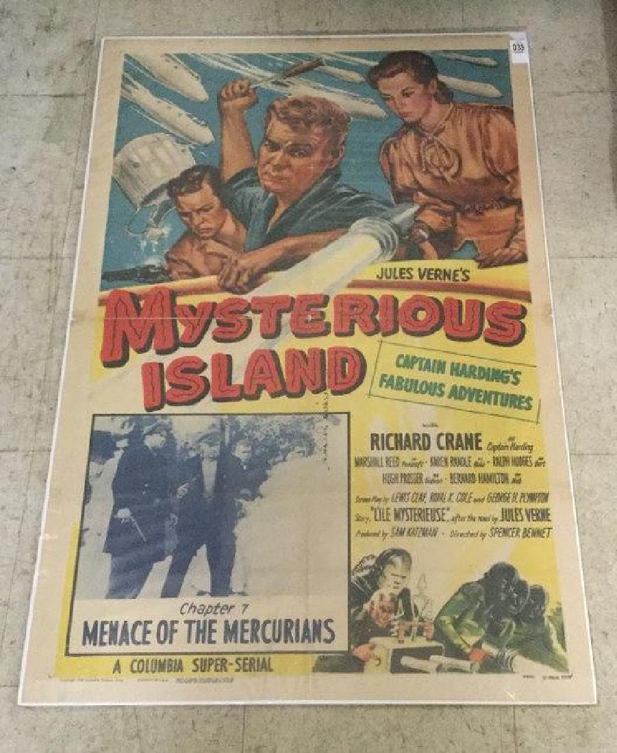 MYSTERIOUS ISLAND 1 SHEET 1951. OLD TAPE MARKS ON (1 of 1)