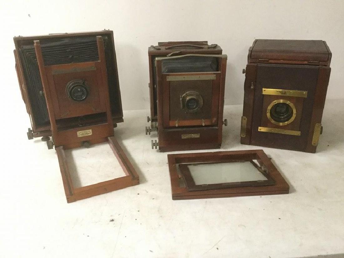 3 LARGE FOLDING CAMERAS- CAMERA BY ROSS, LONDON, (1 of 5)