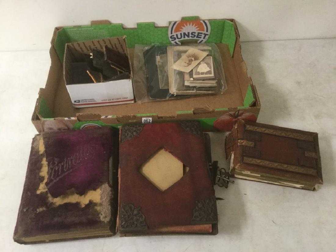 MISC. EARLY PHOTOGRAPHY LOT INCL. 3 ALBUMS WITH CDV'S (1 of 8)
