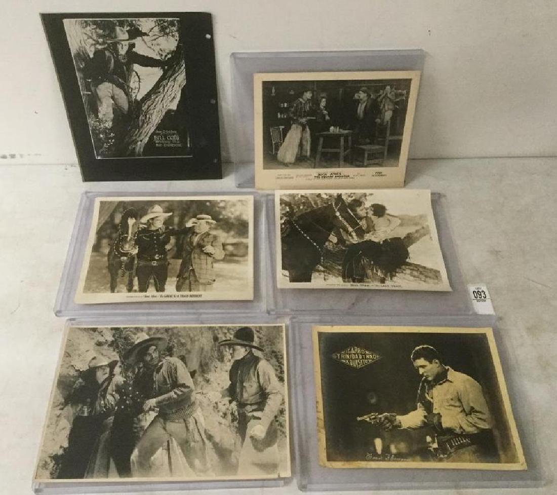 LOT OF 6 EARLY WESTERN PRESS PHOTOGRAPHS INCLUDING RARE: LOT OF 6 EARLY WESTERN PRESS PHOTOGRAPHS INCLUDING RARE BUCK JONES, FRED THOMPSON, ALSO IN LOT TOM MIX, AND OTHERS AS PICTURED