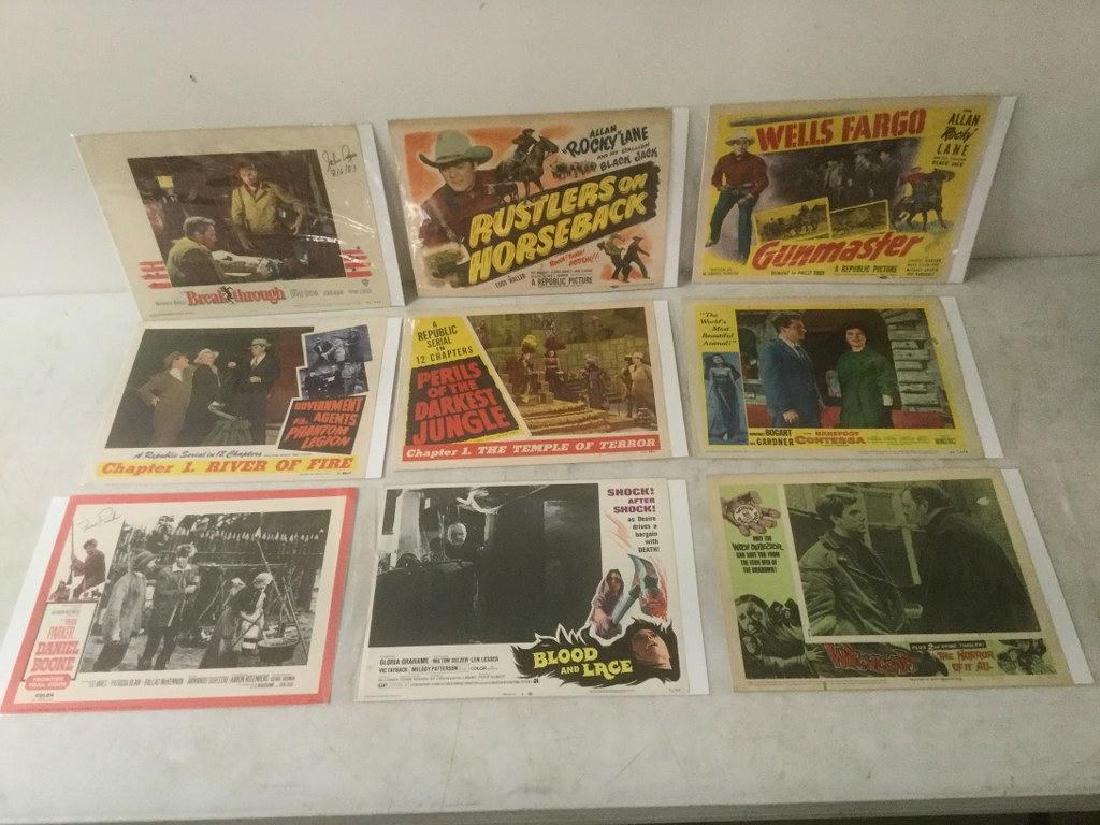 9 LOBBY CARDS INCLUDING BREAK THROUGH 1950 AUTOGRAPHED (1 of 4)