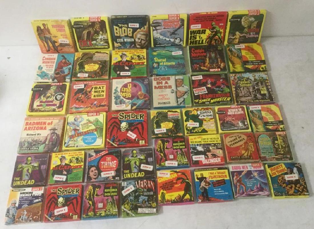 LOT OF 41- 8MM, 16MM AND SUPER 8 MOVIE REELS IN BOXES (1 of 8)