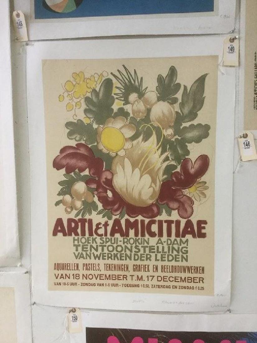 DUTCH FLOWERS-ART SHOW POATER, C. 1925, LINEN BACKED, (1 of 1)