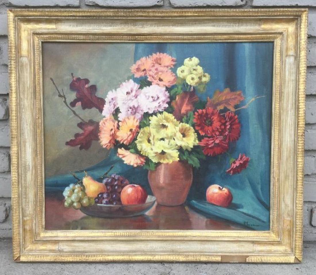 H HOWE O/C STILL LIFE W/FLOWERS AND FRUIT, PAINTED IN (1 of 4)