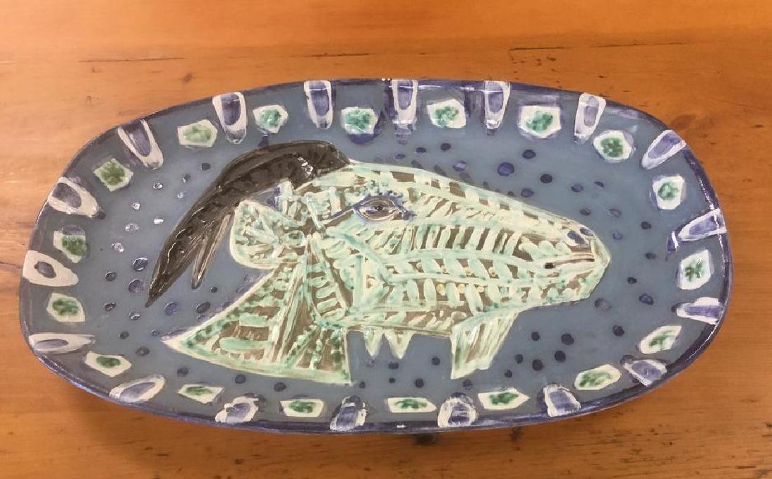PICASSO CERAMIC OBLONG PLATTER, CIRCA 1952, STAMPED ON (1 of 7)