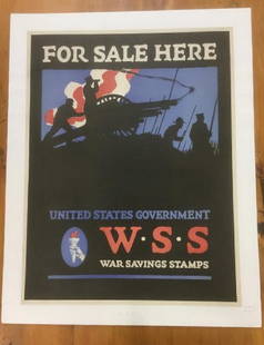 WWI WAR SAVINGS STAMPS POSTER, C. 1917, LINEN BACKED,: WWI WAR SAVINGS STAMPS POSTER, C. 1917, LINEN BACKED, FOR SALE HERE, UNITED STATES GOVERNMENT W.S.S. WAR SAVINGS STAMPS, MEASURES 21" X 28", IN GOOD CONDITION, AS PICTURED