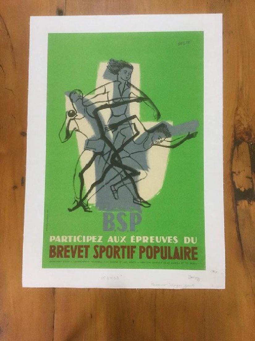 FRENCH SUMMER SPORTS POSTER, 1953, LINEN BACKED, B.S.P. (1 of 1)