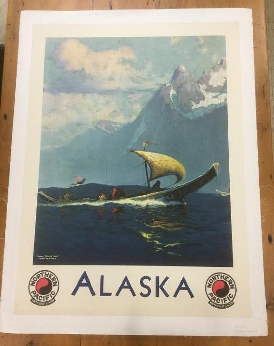 NORTHERN PACIFIC RAILWAY POSTER, C. 1930, LINEN BACKED, (1 of 1)
