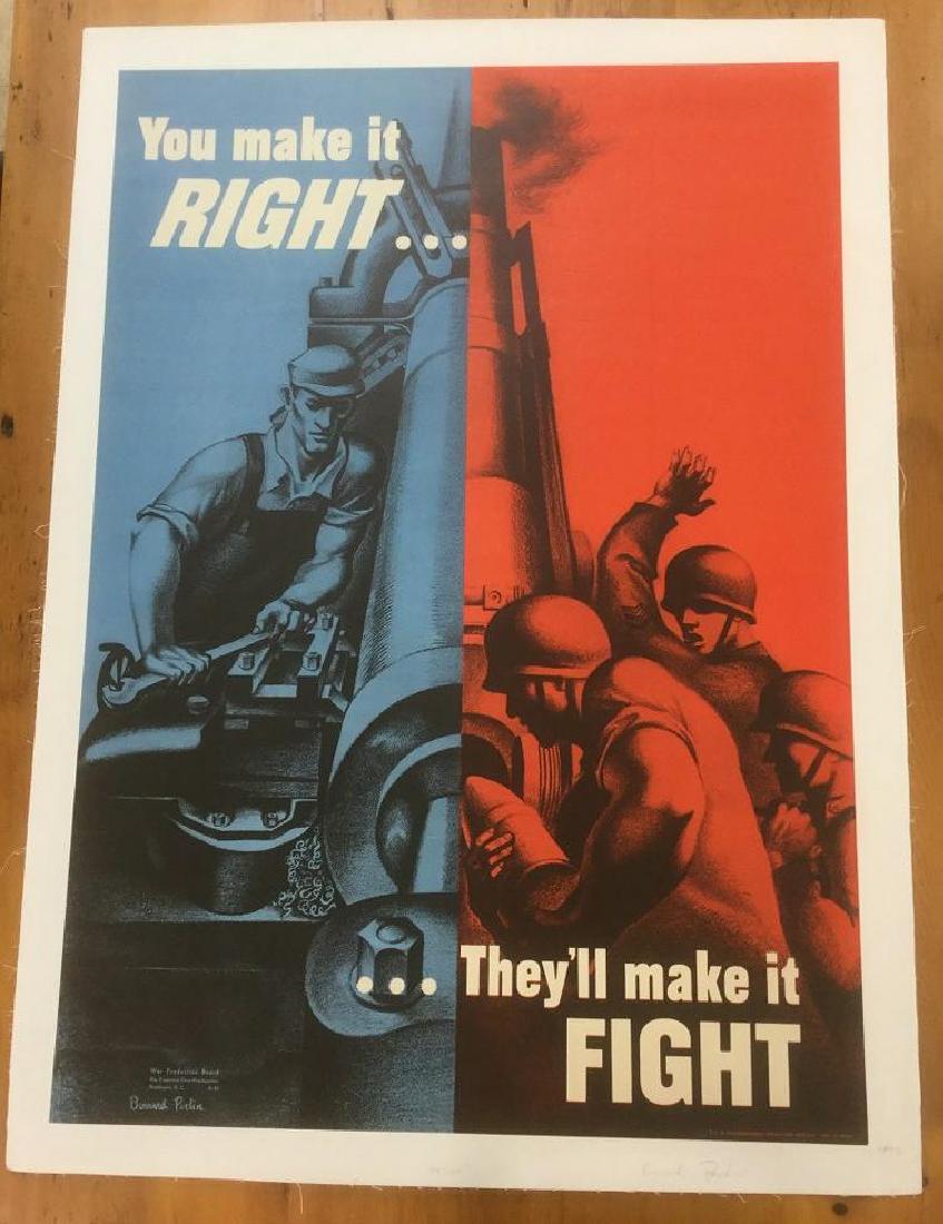 WWII POSTER, 1942, LINEN BACKED, YOU MAKE IT (1 of 1)