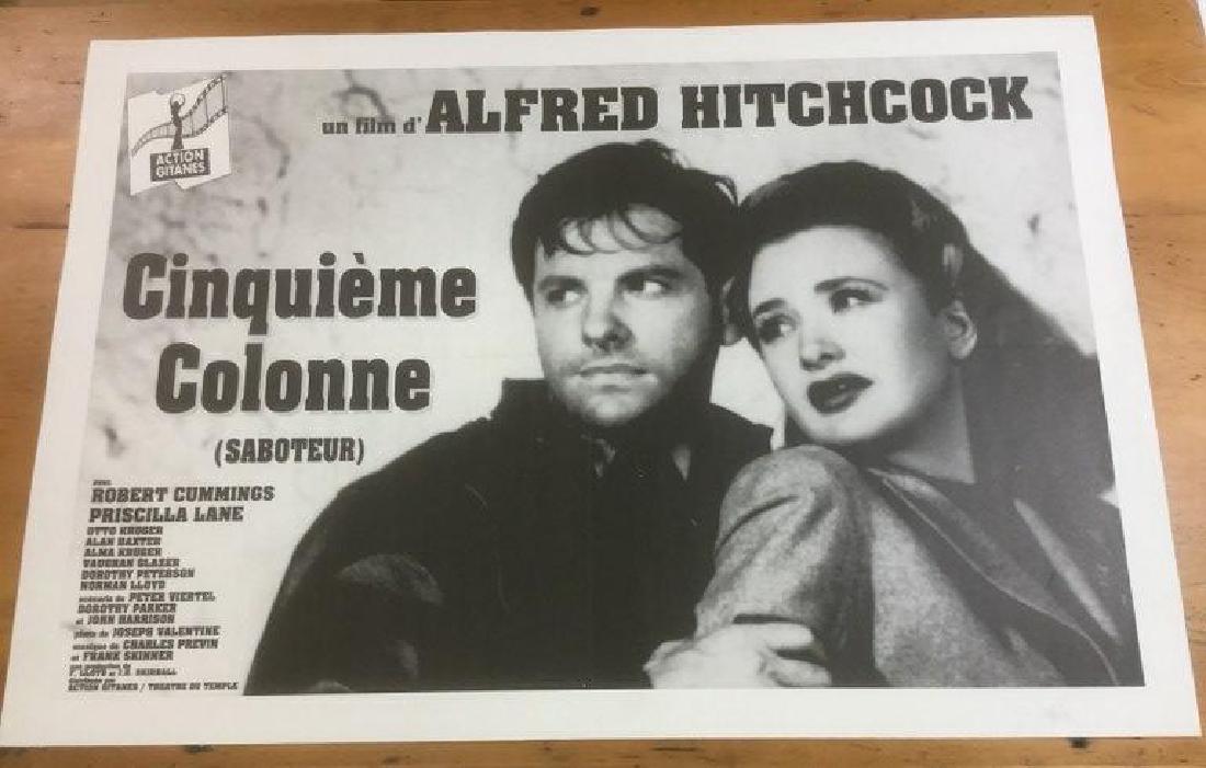 FOREIGN ALFRED HITCHCOCK MOVIE POSTER, LINEN BACKED, (1 of 1)