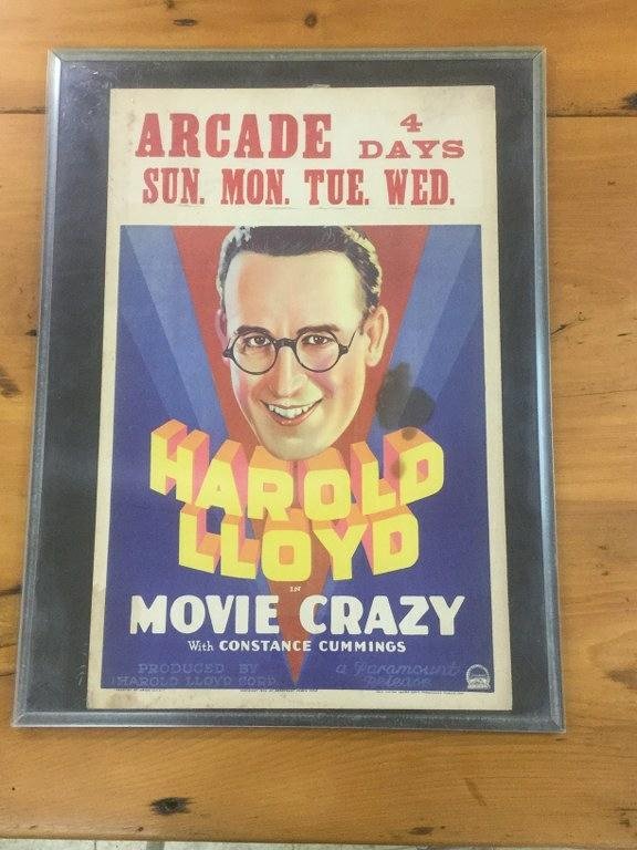 HAROLD LLOYD IN MOVIE CRAZY WINDOW CARD POSTER, (1 of 2)