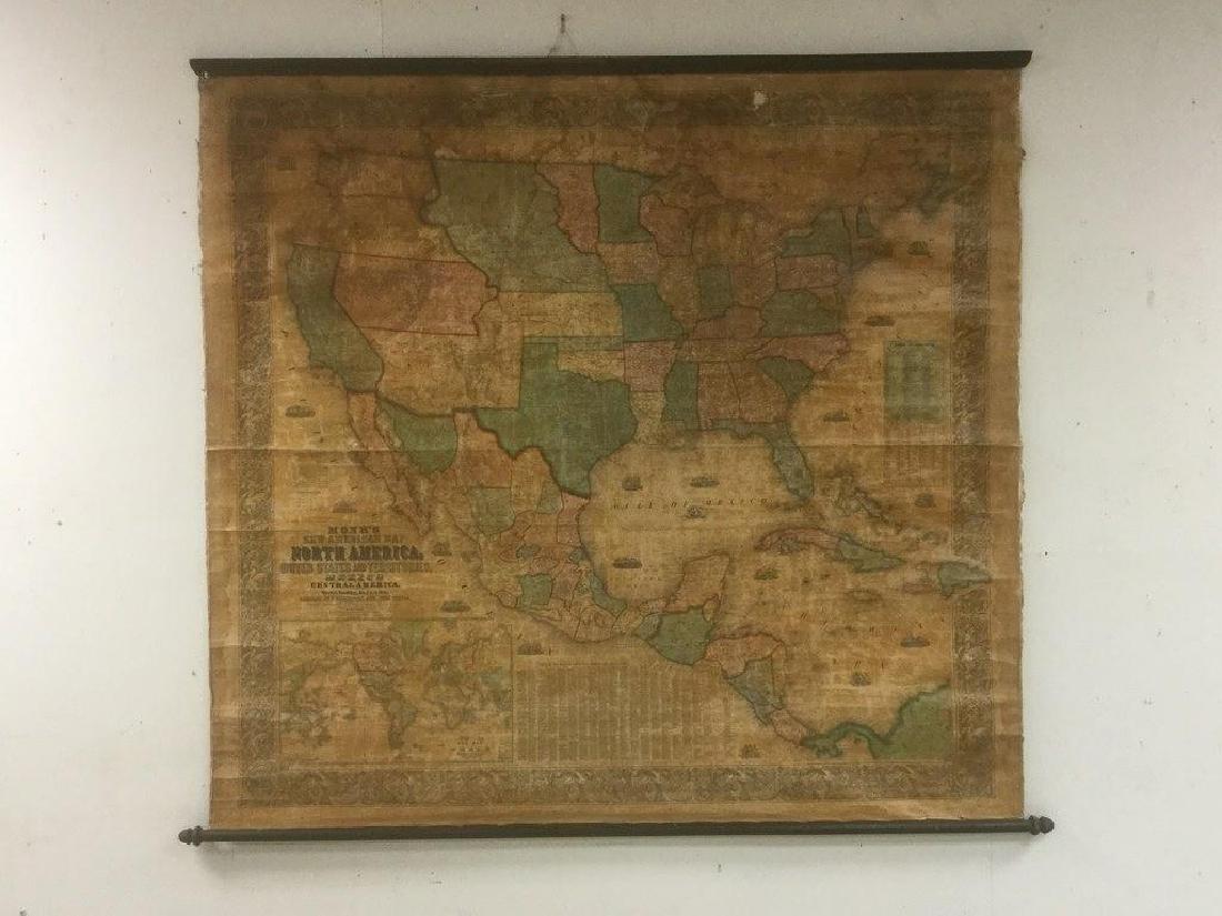 1857 MONK'S NEW AMERICAN MAP OF NORTH AMERICA, UNITED (1 of 5)