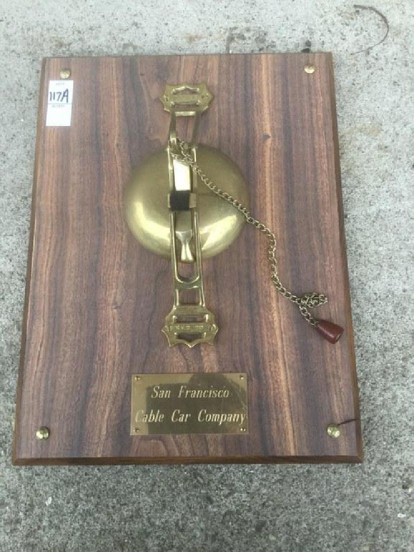 OLD BRASS SAN FRANCISCO CABLE CAR BELL, MARKED SFC CO. (1 of 3)