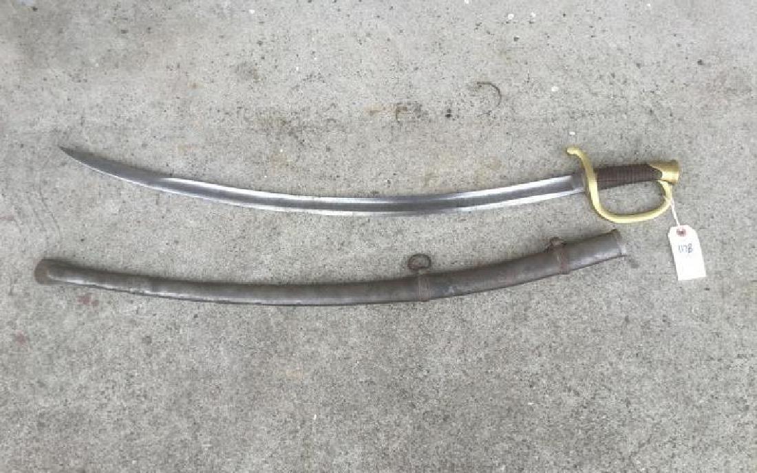 CIVIL WAR ERA SWORD MARKED ON HANDLE DR 1863, HAS SPLIT (1 of 4)