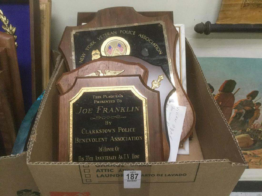 JOE FRANKLIN RADIO HOST ICON- LOT OF 7 PLACQUES & (1 of 1)