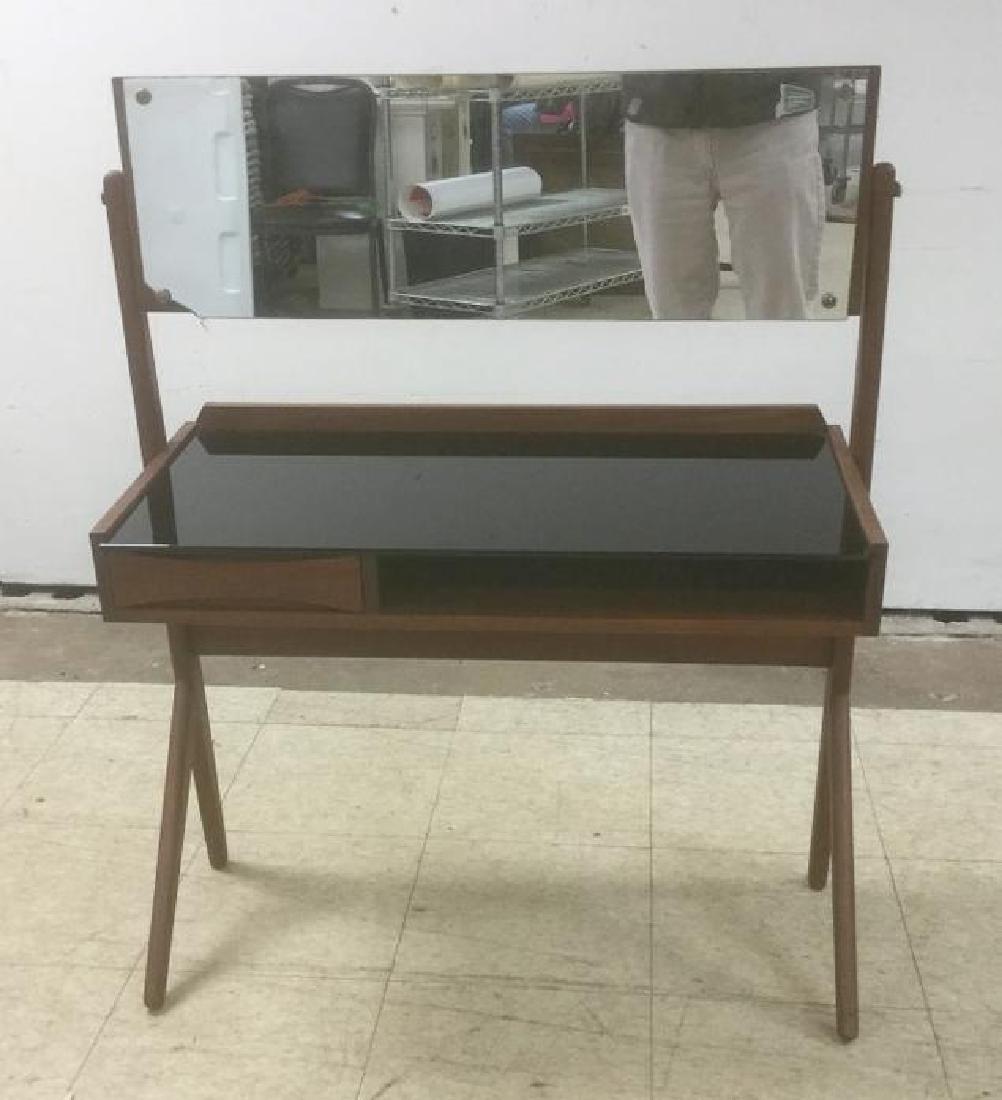 DANISH MODERN SMALL VANITY MARKED AG ON MIRROR, BLACK (1 of 4)