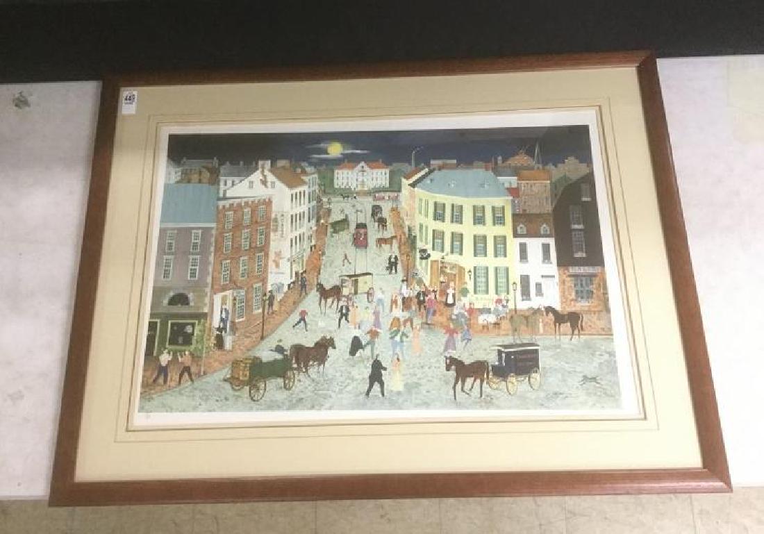 WILL MOSES SIGNED TOWN VIEW PRINT, #44/375, (1 of 1)