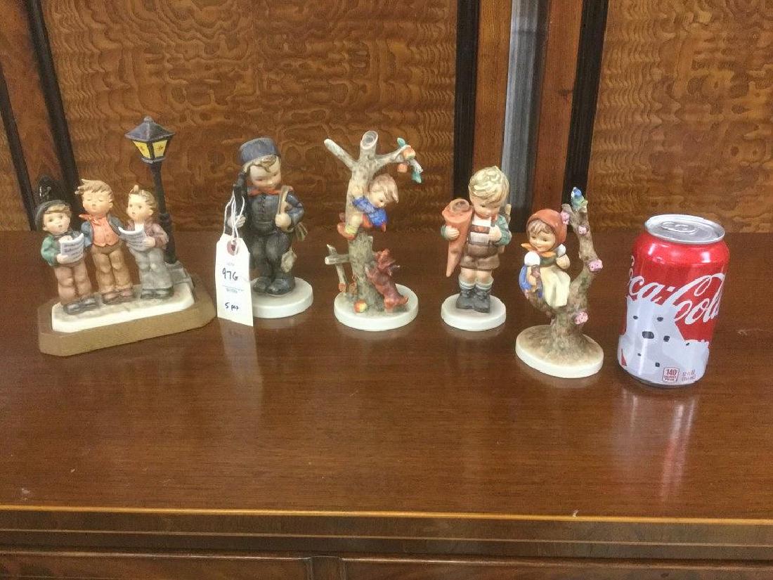 5 HUMMEL FIGURINES INCLUDING BOY IN APPLE TREE W/DOG, (1 of 2)