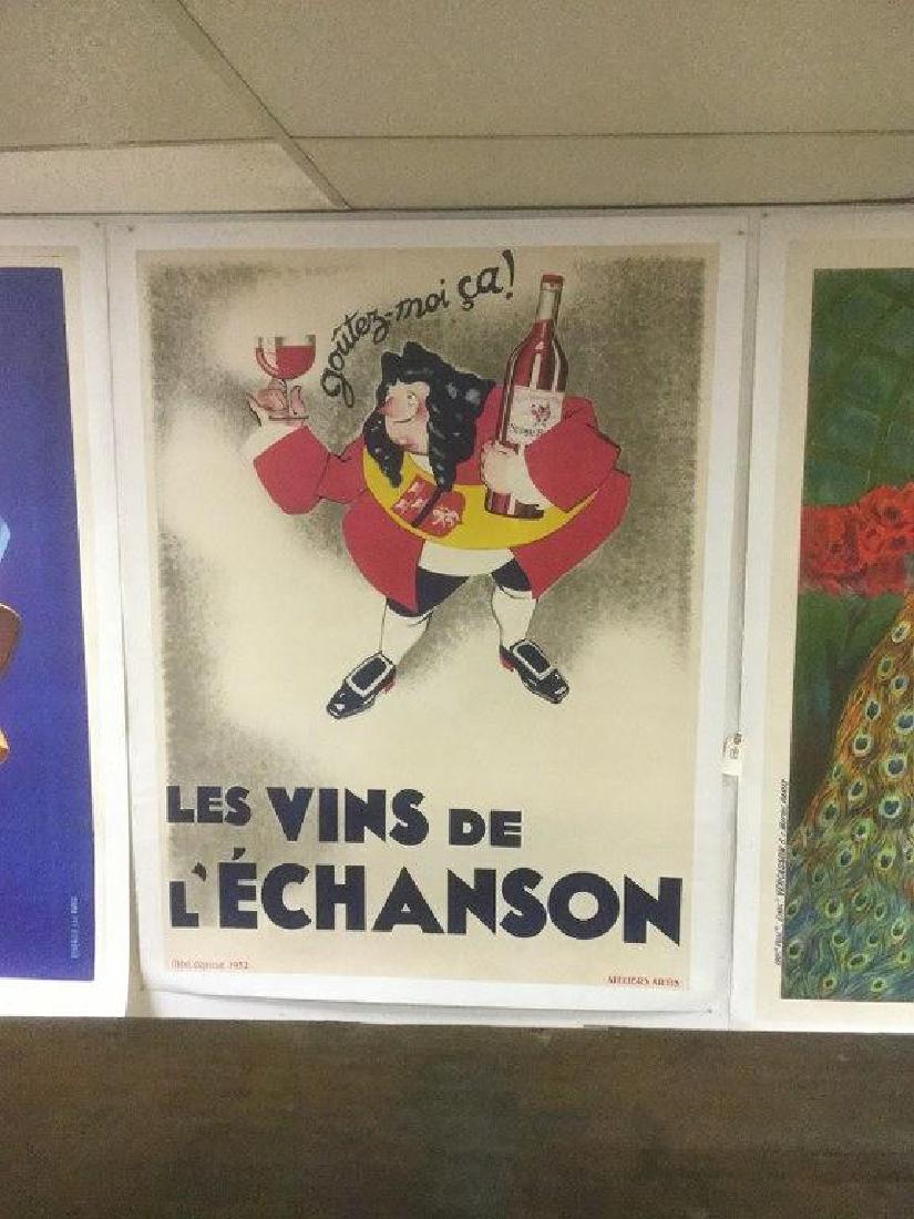 FRENCH POSTER-LES VINS DE L'ECHANSON, LINEN BACKED, (1 of 1)