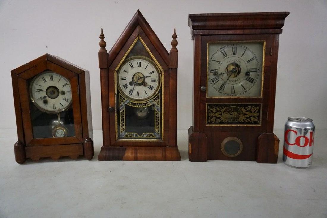 (3) EARLY MANTEL CLOCKS INCLUDING JEROME & CO. GOTHIC (1 of 7)