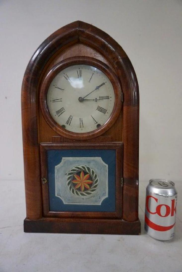 W.S. JOHNSON MAHOGANY BEEHIVE CLOCK WITH REVERSE (1 of 5)
