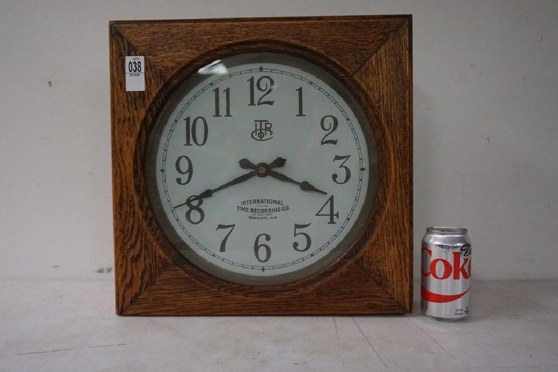International Time Recording Co. Oak Office Clock,