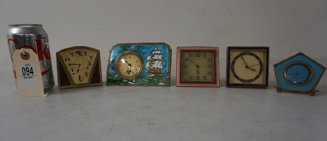 5 MINIATURE ENAMEL CLOCKS, PITTSBURGH PARIS TRAPEZOID (1 of 8)