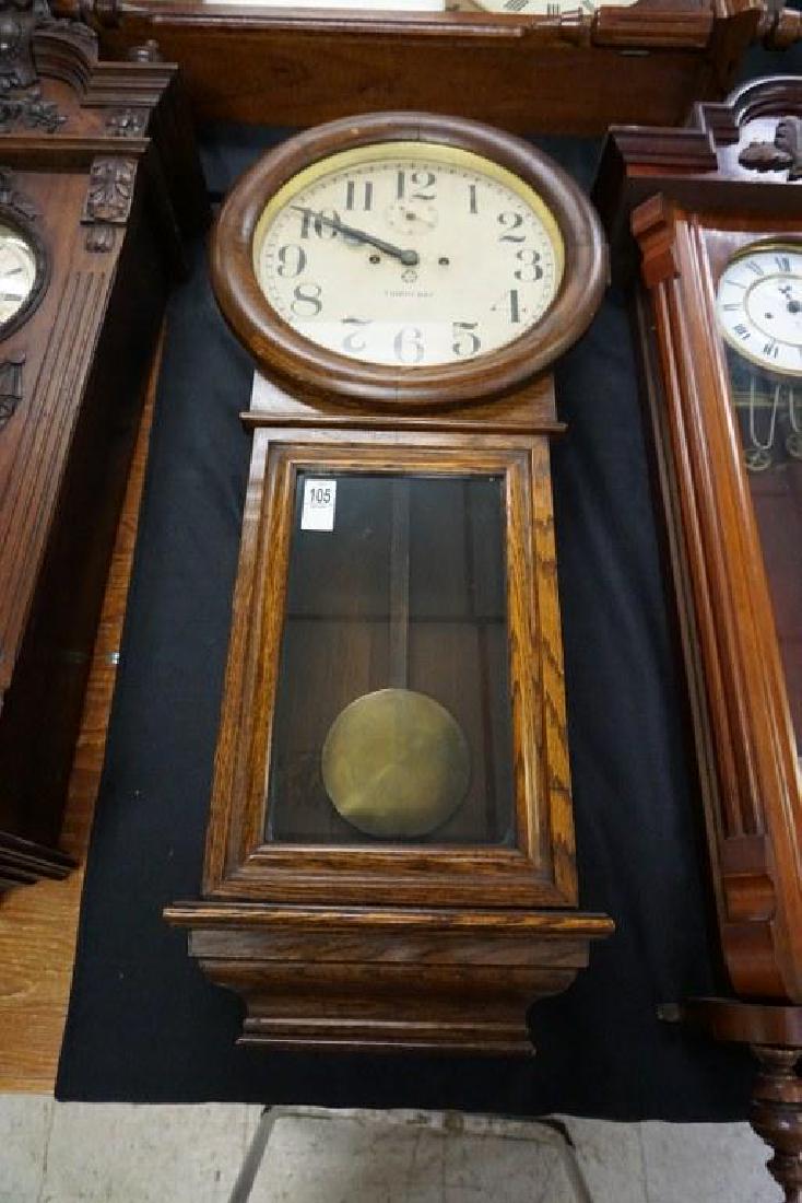 NEW HAVEN WALL CLOCK, 30 DAY, ORIGINAL FINISH, MEASURES