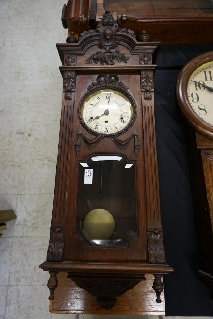 EUROPEAN WESTMINISTER CHIME WALL CLOCK, HAS PENDULUM,