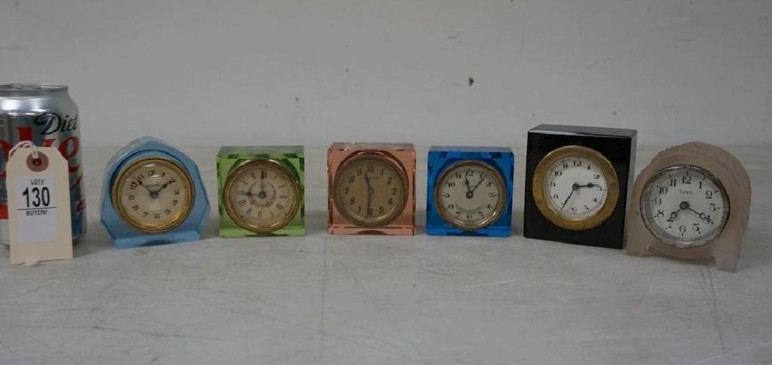 6 COLORED GLASS CLOCKS, FROM THE MARS COLLECTION, AS (1 of 4)