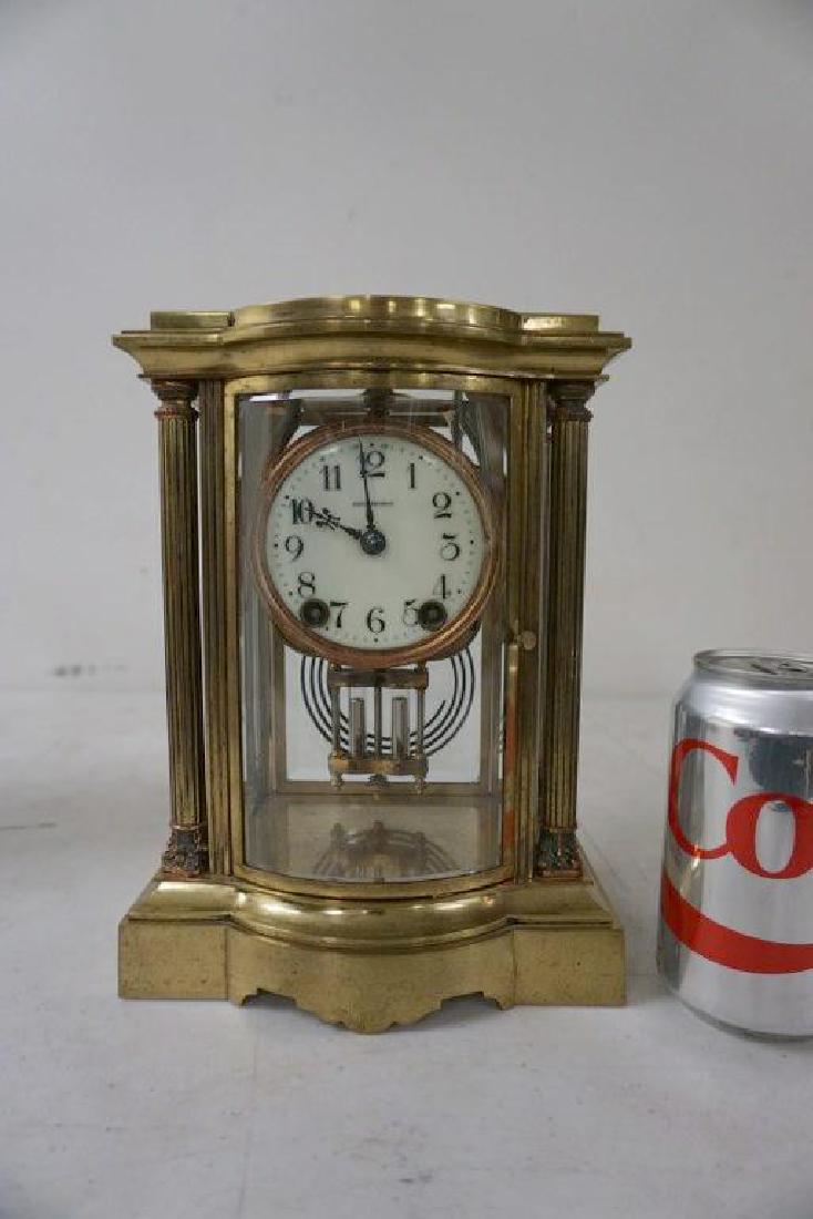 SETH THOMAS CRYSTAL REGULATOR CLOCK WITH COLUMNS AND (1 of 7)