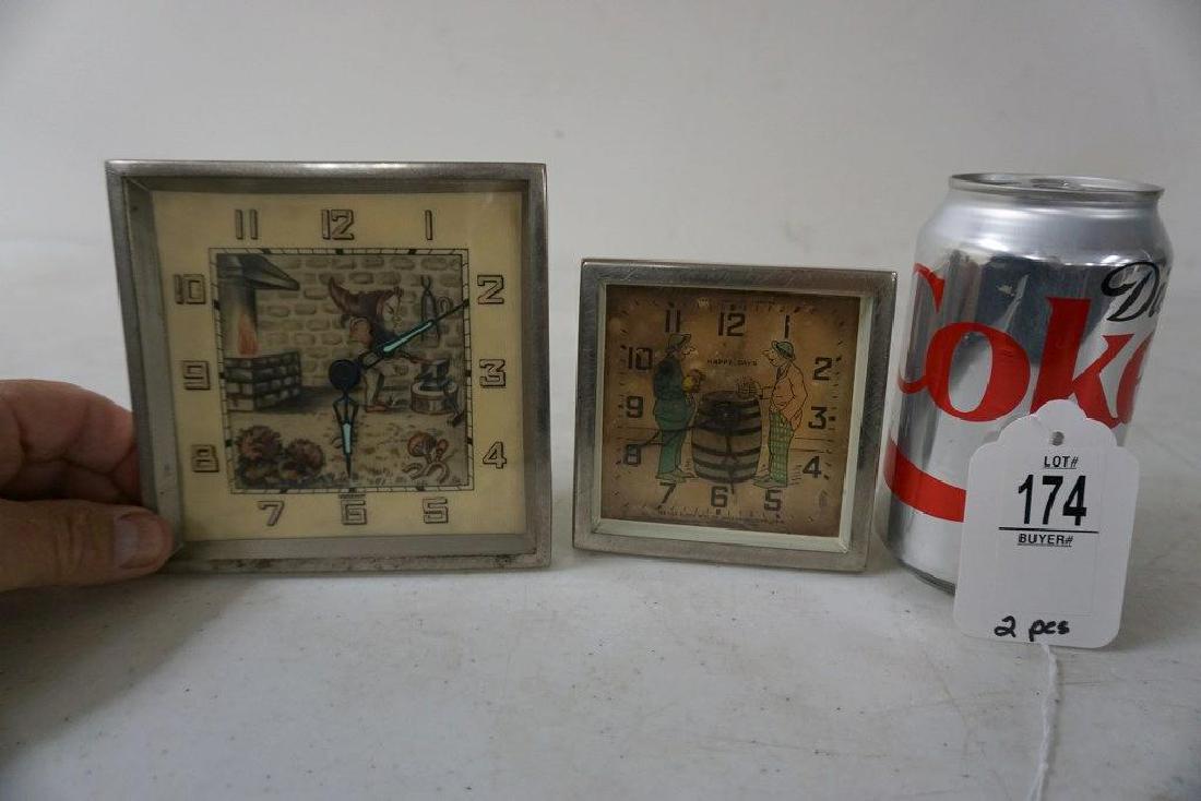 2 ANIMATED CLOCKS, 1 GERMAN BLACKSMITH CLOCK HAS (1 of 4)