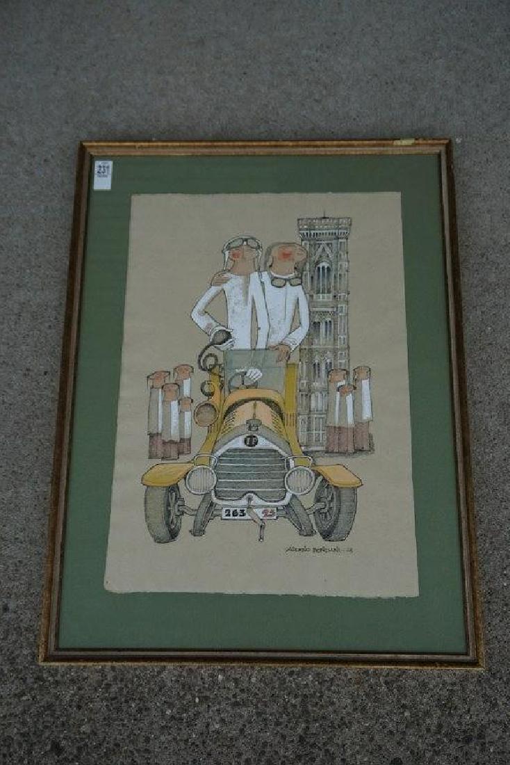 ADORNO BONCIANI W/C, GOUACHE, INK OF MAN & WOMAN WITH (1 of 5)