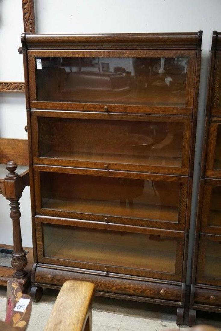 LUNDSTROM 4 STACK OAK BOOKCASE W/DRAWER ON BOTTOM, (1 of 1)