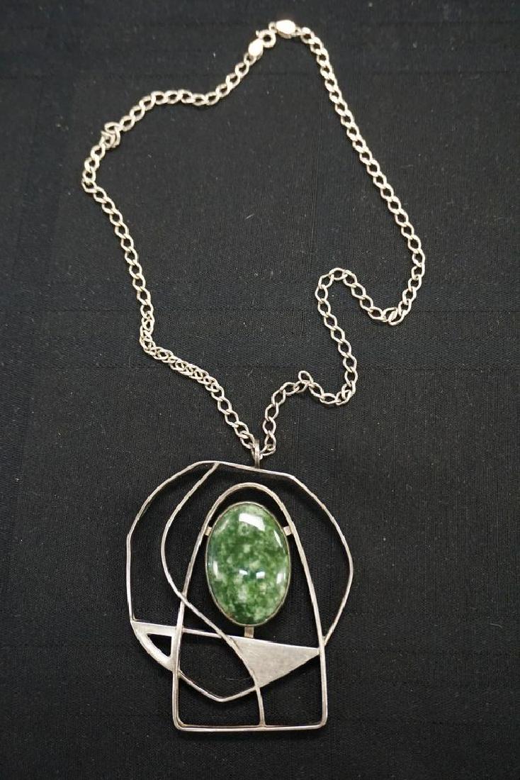 ROLPH SCARLETT JADE & STERLING PENDANT NECKLACE (1 of 3)