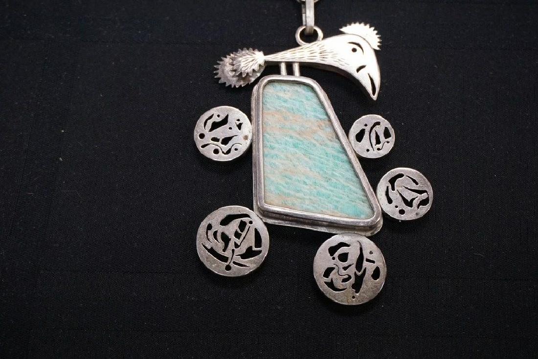 ROLPH SCARLETT AMAZONITE & STERLING PENDANT NECKLACE, (1 of 5)
