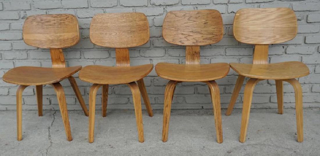 4 EAMES STYLE MID CENTURY BENTWOOD CHAIRS, NOT SIGNED, (1 of 4)