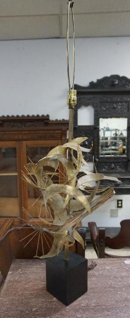 CURTIS JERE BRUTALIST STYLE TABLE LAMP, UNSIGNED, (1 of 4)