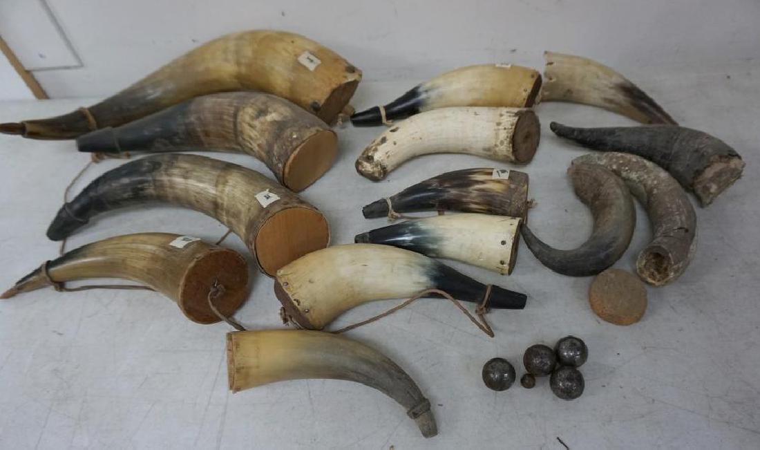 COLLECTION OF OLD POWDER HORNS, FROM ESTATE IN ULSTER (1 of 4)
