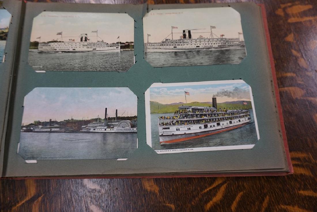 OLD POSTCARD ALBUM WITH 71 SHIPS AND HUDSON RIVER (1 of 8)