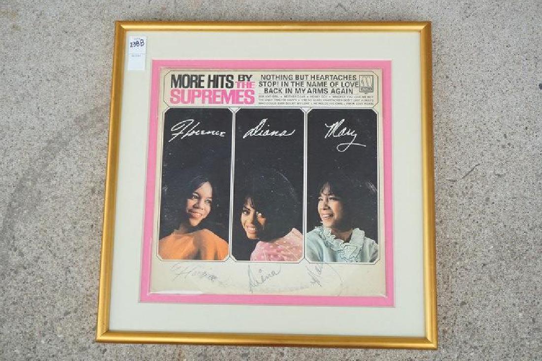 SIGNED DIANA ROSS & SUPREMES ALBUM, GENTLEMAN ATTENDED: SIGNED DIANA ROSS & SUPREMES ALBUM, GENTLEMAN ATTENDED THE CONCERT YEARS AGO AND HAD THEM SIGN, FLORENCE SIGNATURE IS SMUDGED, AS PICTURED. FRAMED AND MATTED NICELY.