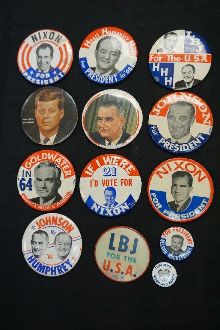LOT OF 13 OLDER POLITICAL BUTTONS INCLUDING NIXON, (1 of 1)