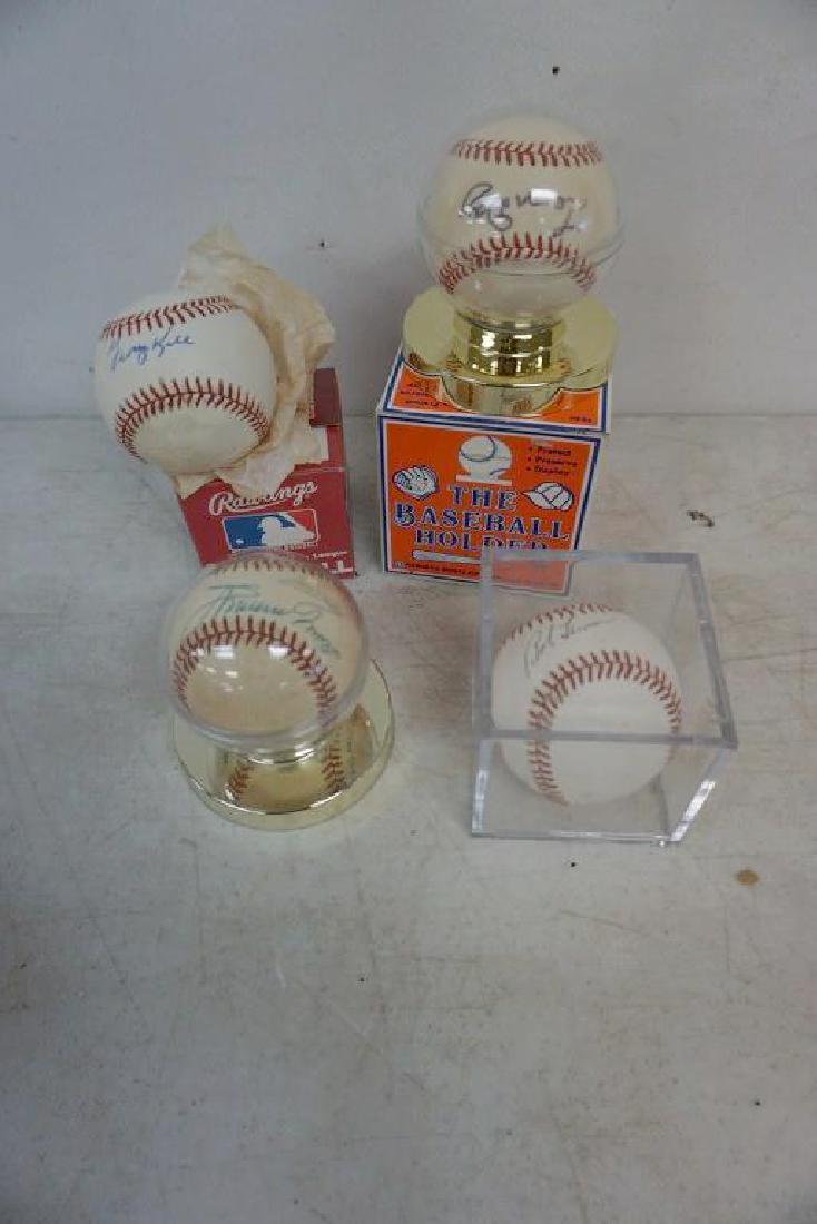 4 SIGNED BASEBALLS INCLUDING LEON DAY, GEORGE KELL, BOB (1 of 2)