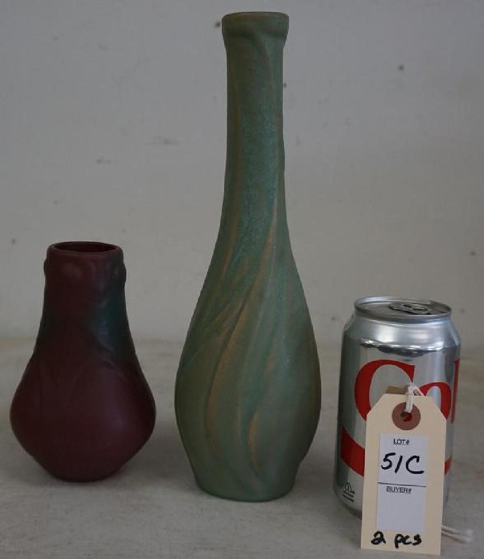 2 VAN BRIGGLE ART POTTERY VASES, SIGNED ON BOTTOM AS (1 of 4)