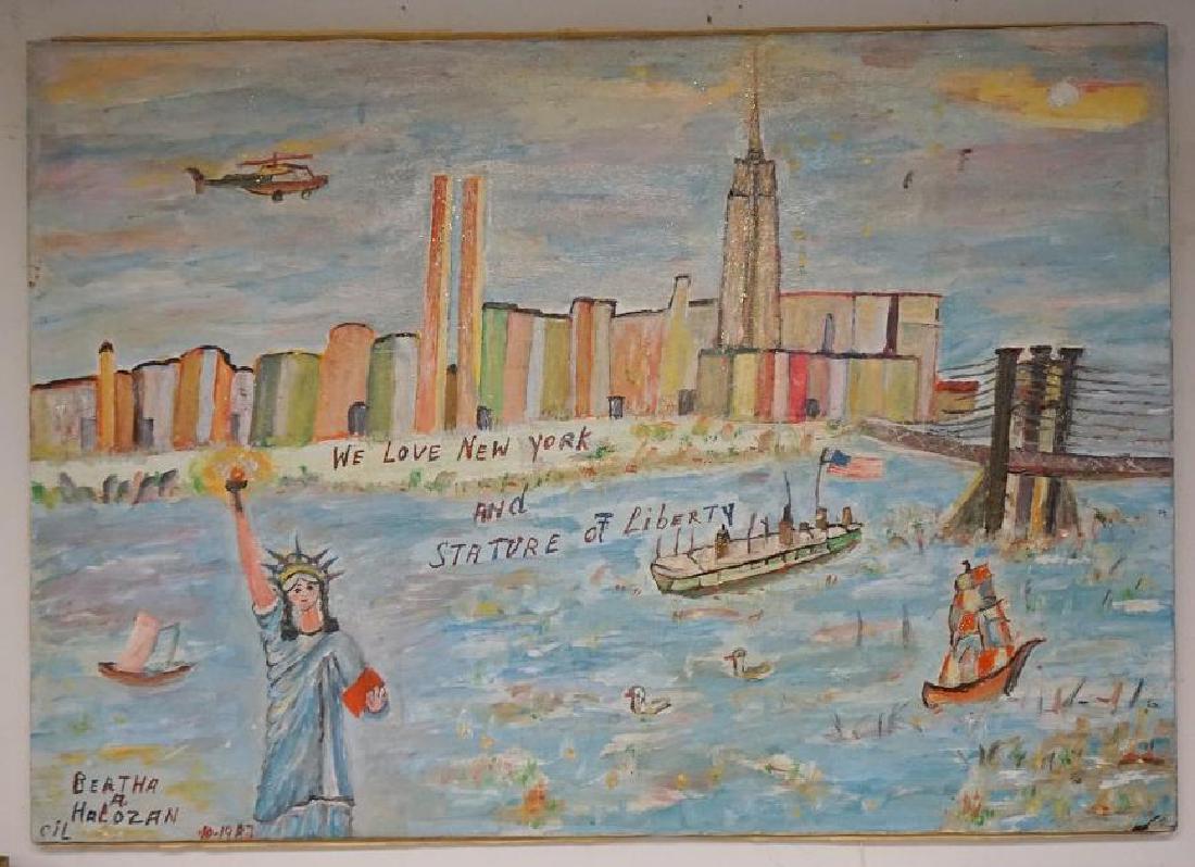 BERTHA A HALOZAN O/C NEW YORK CITY HARBOR SCENE WITH (1 of 2)